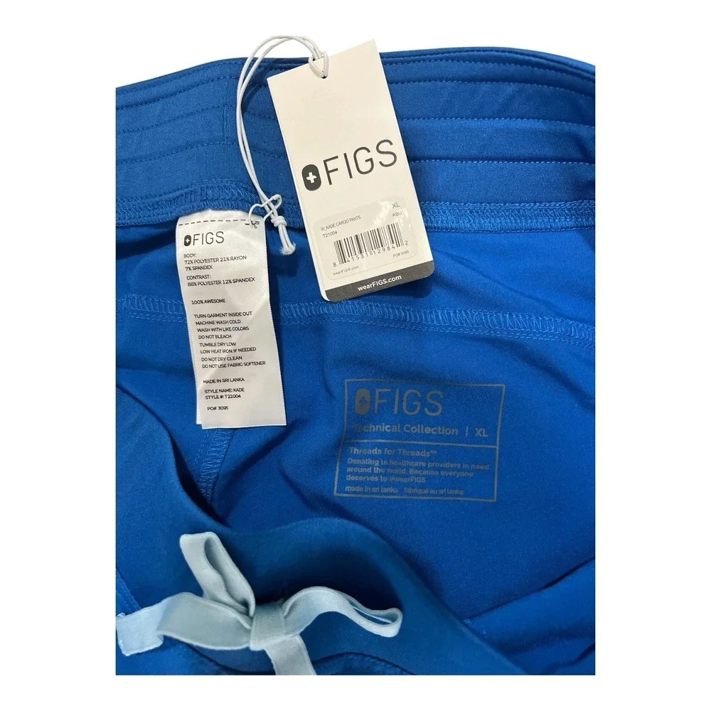FIGS Kade Cargo Scrub Pants XL Royal Blue NWT Technical Collection
